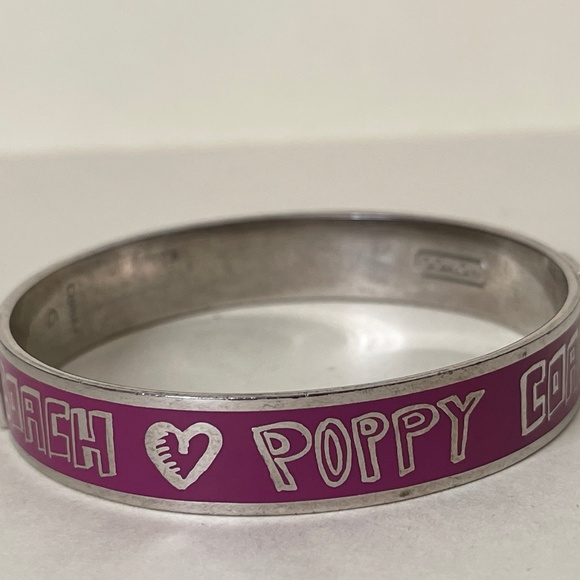 COACH limited edition Poppy pink enamel bangle bracelet - Picture 1 of 6